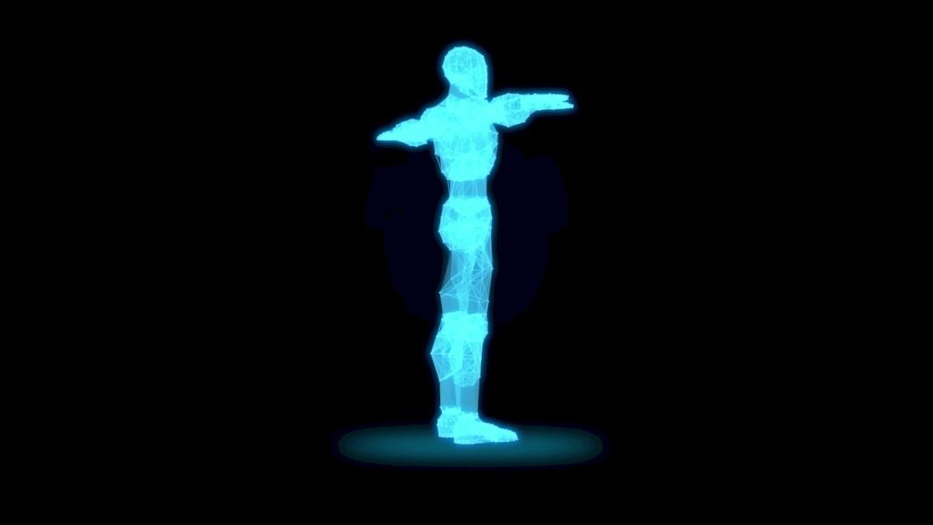 Human Hologram Wire Frame Loop – Free HD Stock Footage Loop