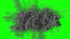 Explosion bomb smoke animation with green screen part 10